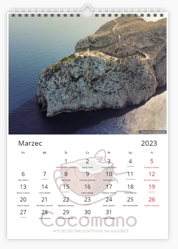 kalendarz majorka 2023 cocomano marzec